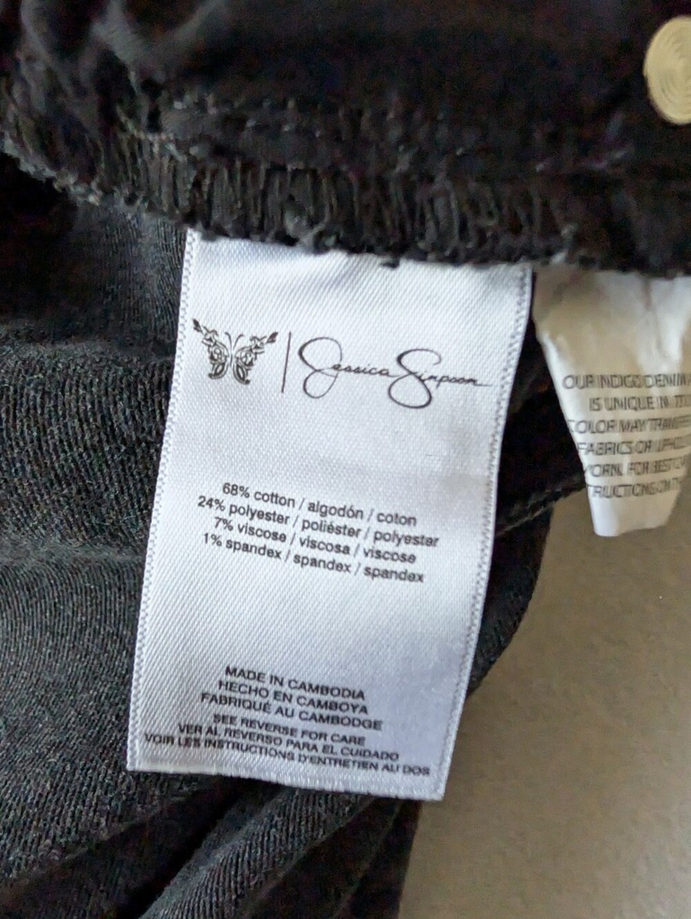 Women's Studded Split Hem Relaxed Straight Black Denim High Rise Jeans Sz 4 image 5